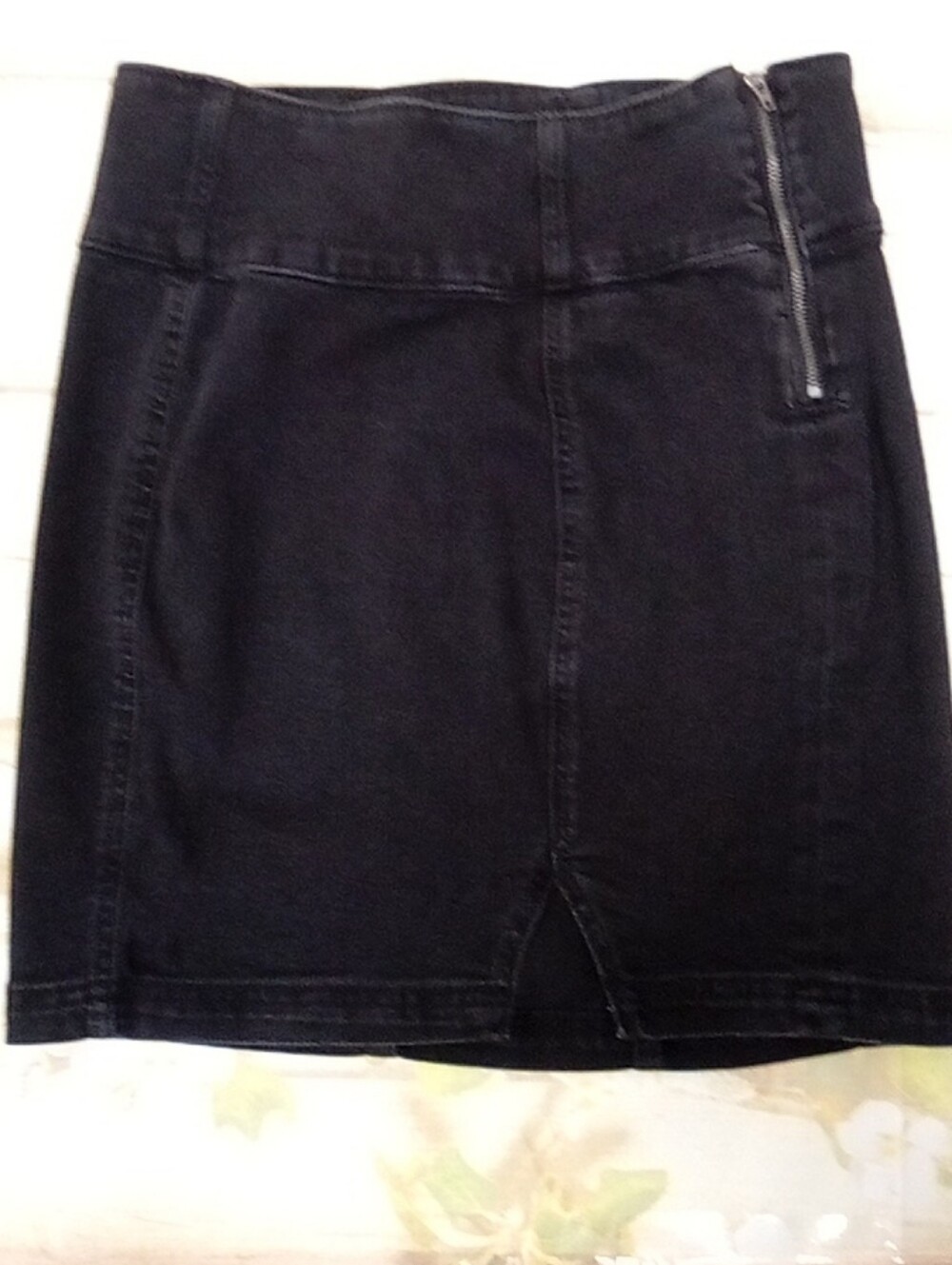 SO Black Denim Pencil Skirt 4813b